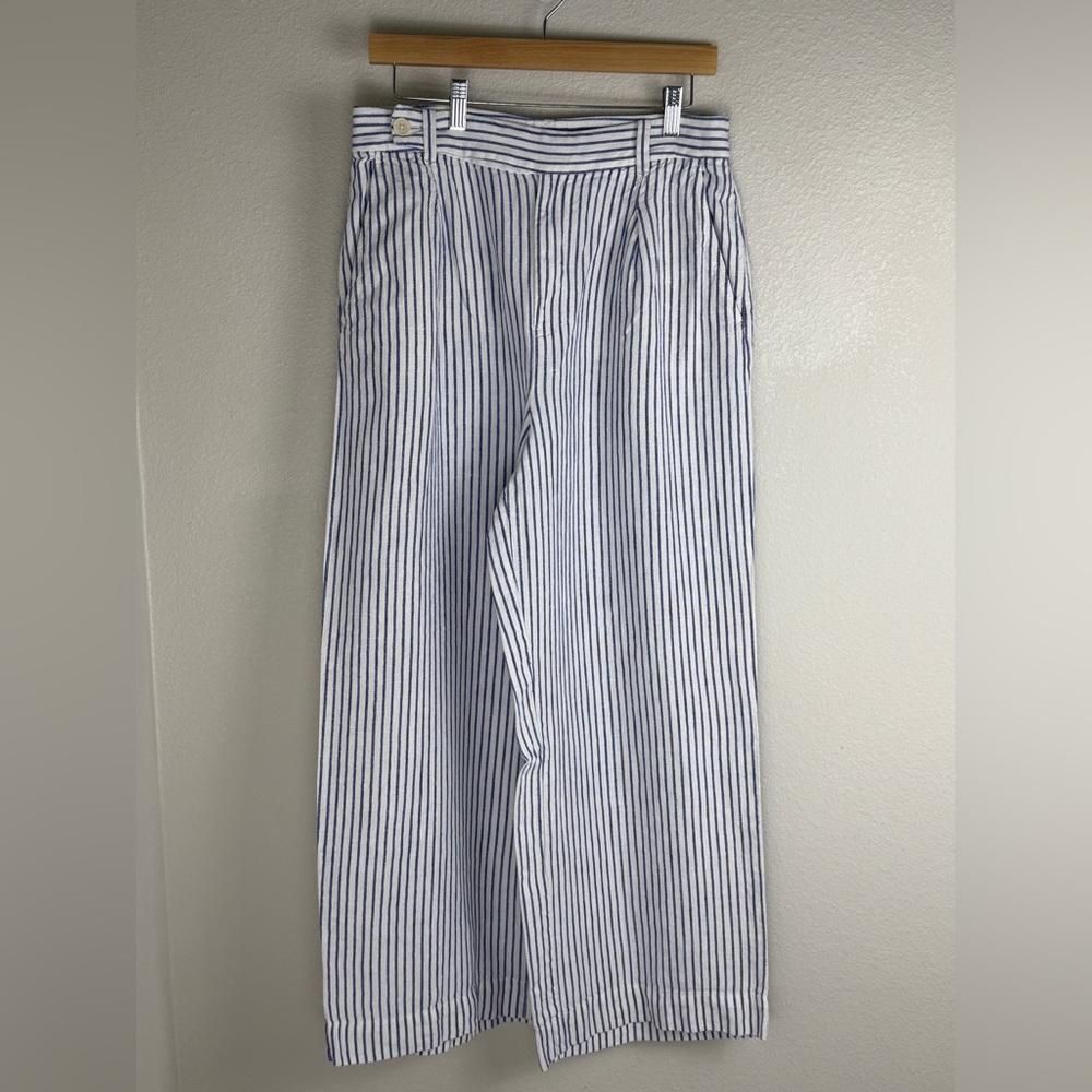 Madewell Women's The Harlow Wide-Leg Pant in 100% Linen Bluestone 10 - Picture 5 of 16